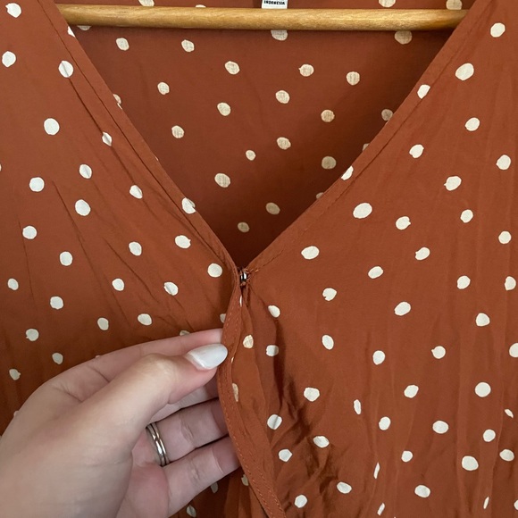 Madewell Tiered-Sleeve Peplum Top in Inkspot Dot - Picture 8 of 8